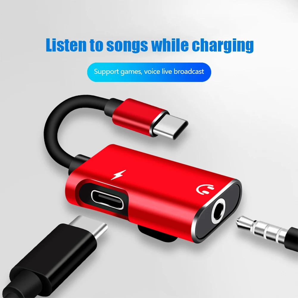 Earphone Splitter Jack - Adaptador USB-C para Jack de 3,5mm