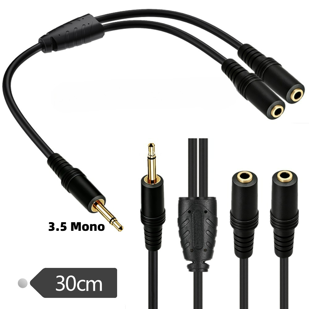 Audio Splitter Y - Cabo Divisor de Áudio Mono TS