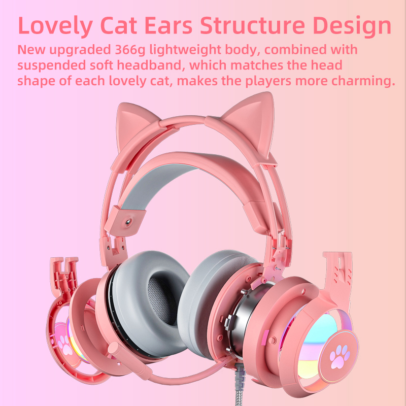 Fone de Ouvido Gamer Rosa para - Gaming Headset Rgb avaliação e preço