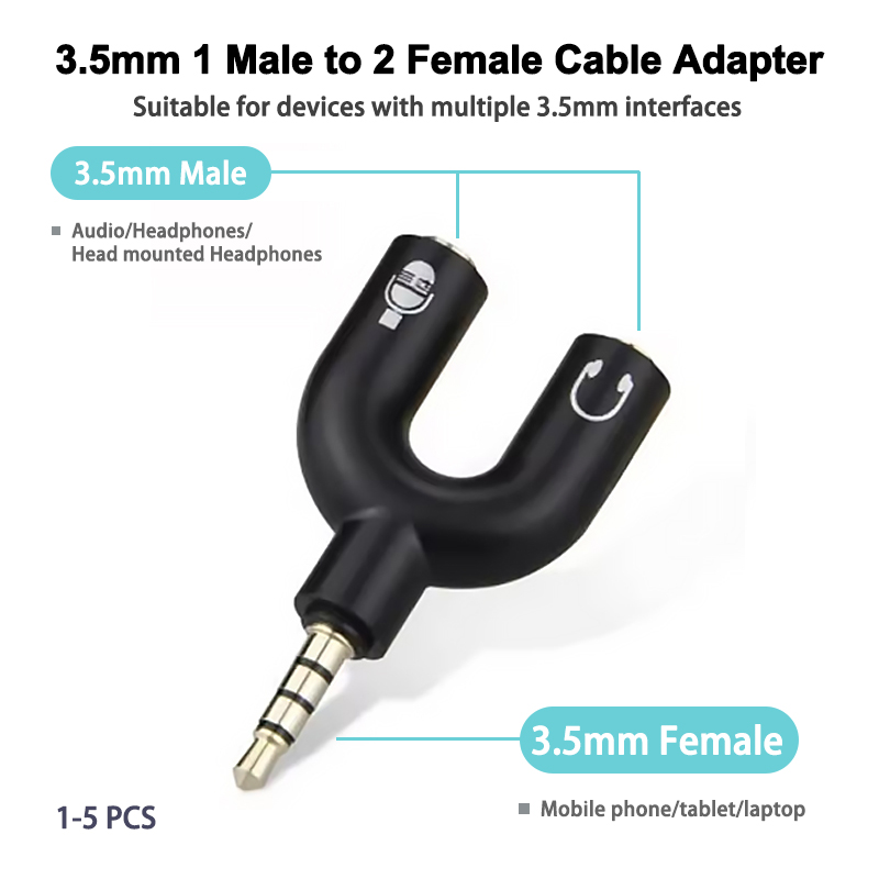 Adaptador de microfone divisor - Earphone Splitter Jack avaliação e preço