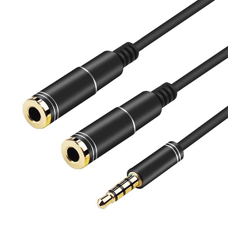 3.5mm microfone y divisor de á - Earphone Splitter Jack avaliação e preço